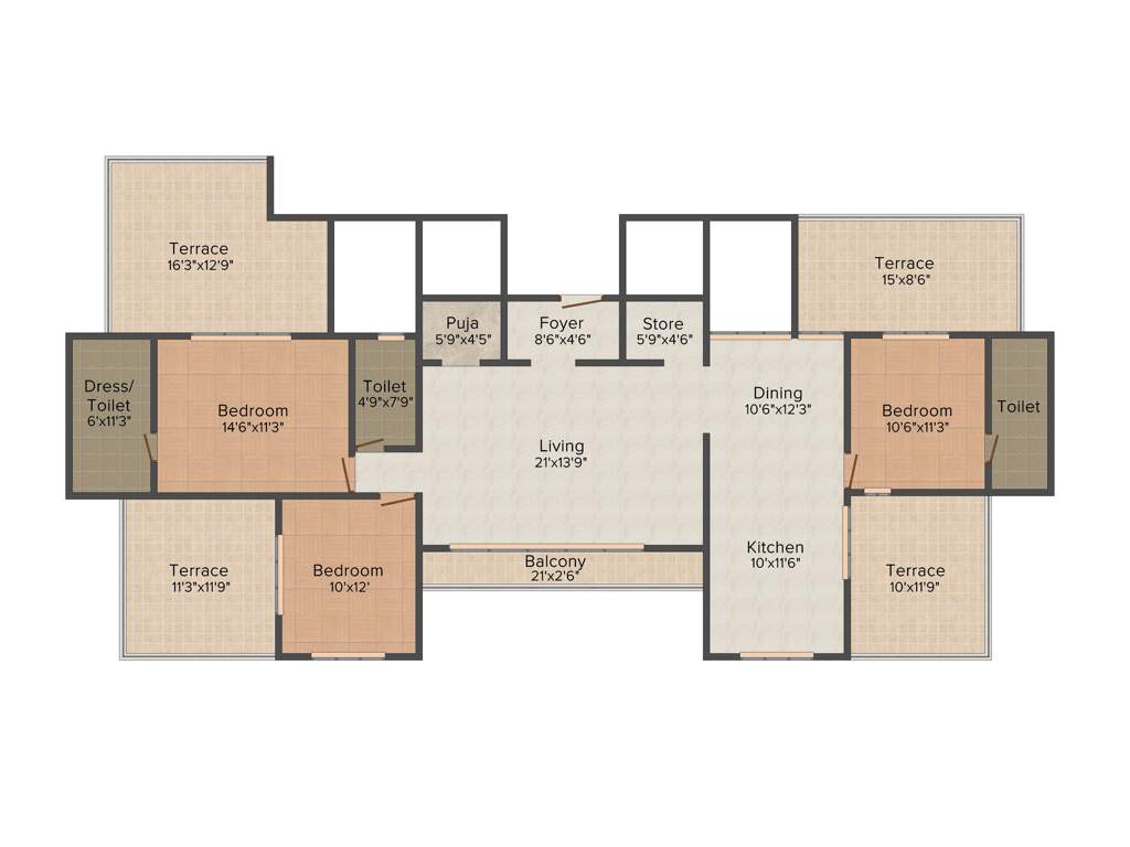 Navkarr Nxt (3BHK+3T (1,840 sq ft) 1840 sq ft)