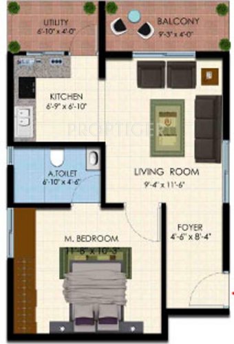 Vistar Classic (1BHK+1T (553 sq ft) 553 sq ft)