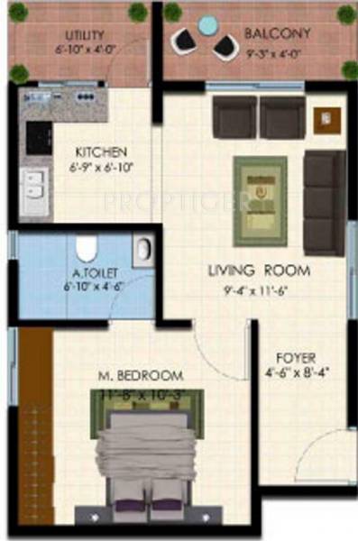 Vistar Classic (1BHK+1T (690 sq ft) 690 sq ft)