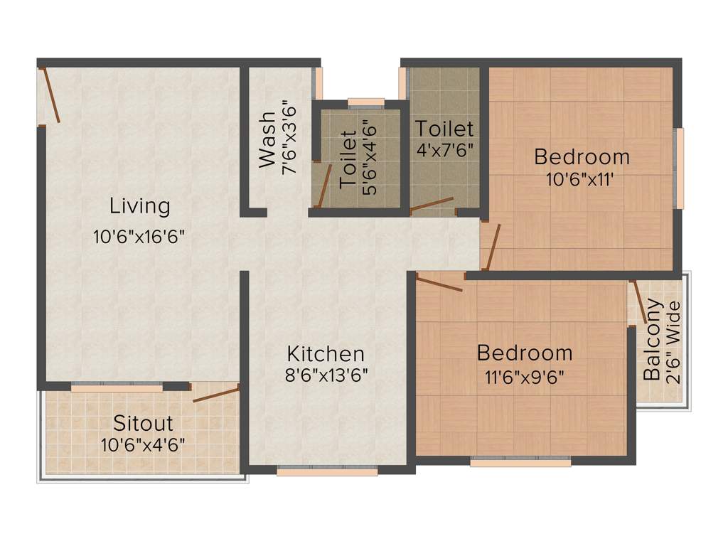 Navkarr Heights (2BHK+2T (900 sq ft) 900 sq ft)