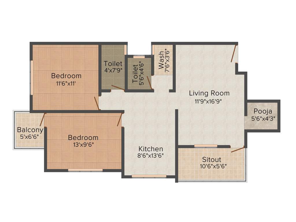 Navkarr Heights (2BHK+2T (1,010 sq ft) 1010 sq ft)