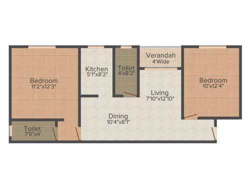 SD SD Shradhanjali (2BHK+2T (1,006 sq ft) 1006 sq ft)