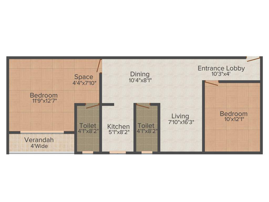 SD SD Shradhanjali (2BHK+2T (1,119 sq ft) 1119 sq ft)