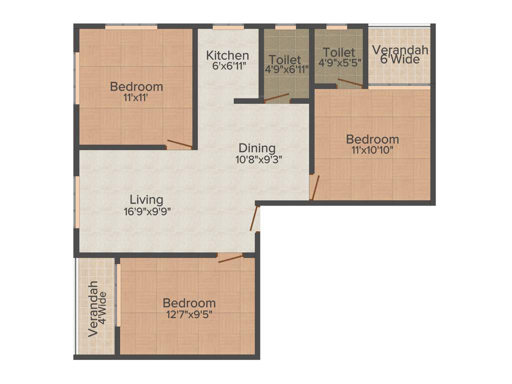 SD SD Shradhanjali (3BHK+2T (1,270 sq ft) 1270 sq ft)