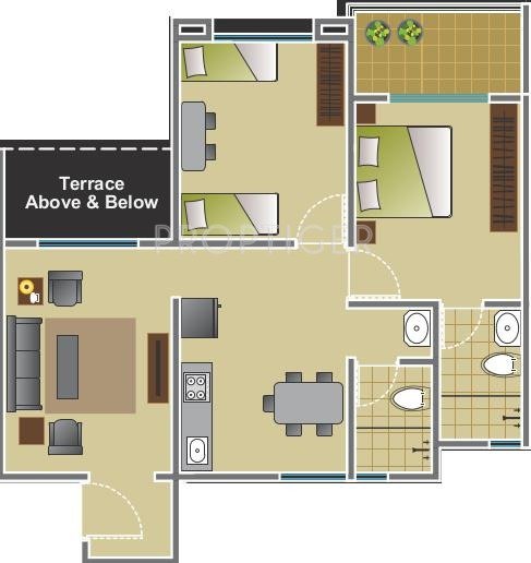Anshul Kosmas (2BHK+2T (877 sq ft) 877 sq ft)