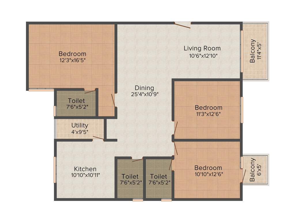 Vishnu Parimala Riviera (3BHK+3T (1,730 sq ft) 1730 sq ft)