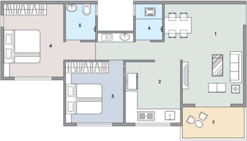 Gajra Avenue (2BHK+2T (925 sq ft) 925 sq ft)