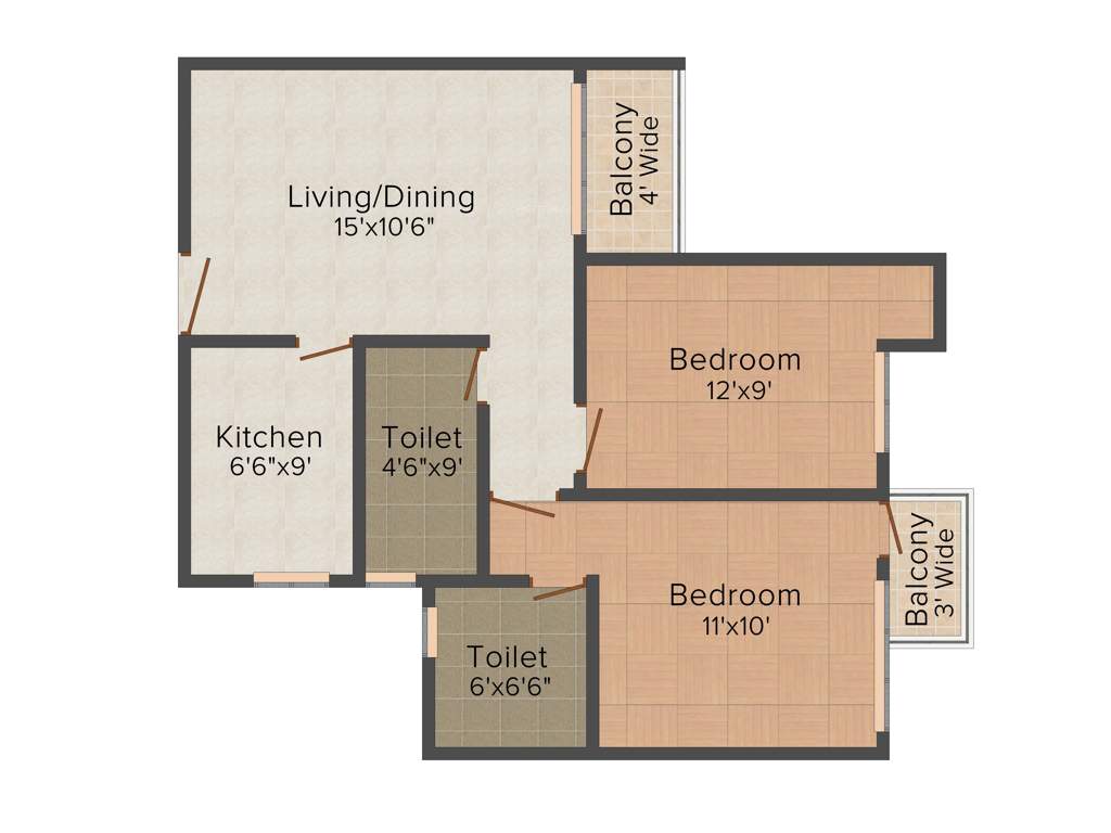 Vinayak Citrus Cove (2BHK+2T (877 sq ft) 877 sq ft)