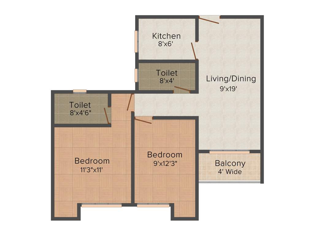 Vinayak Citrus Cove (2BHK+2T (910 sq ft) 910 sq ft)