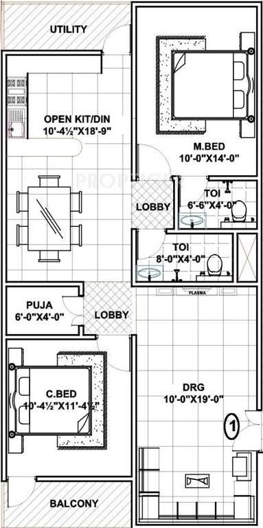 SV DD Colony (2BHK+2T (1,170 sq ft) Pooja Room 1170 sq ft)