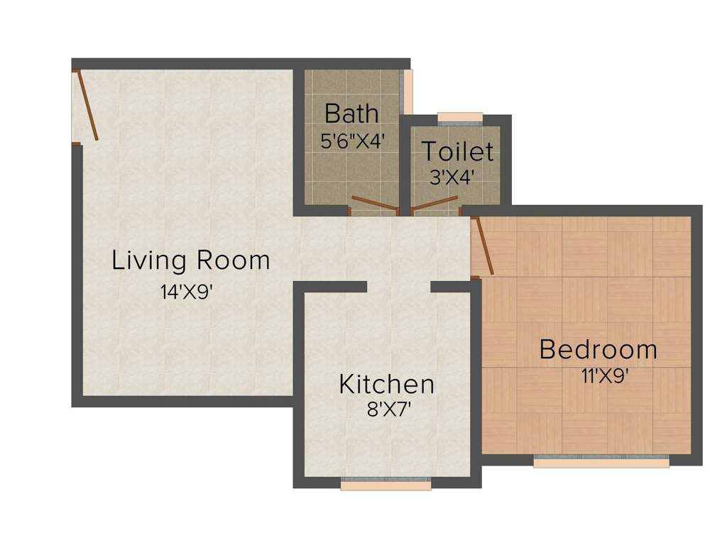 Kohinoor Maxciti (1BHK+1T (645 sq ft) 645 sq ft)