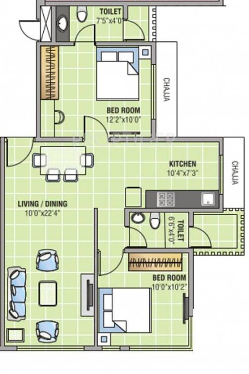 Pioneer Swastik Chaitra (2BHK+2T (830 sq ft) 830 sq ft) Pioneer Swastik Chaitra (2BHK+2T (830 sq ft) 830 sq ft)