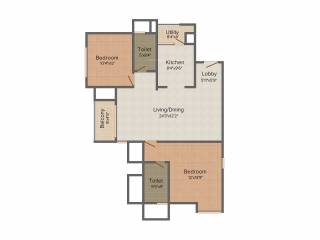 Fortius Waterscape (2BHK+2T (1,322 sq ft) 1322 sq ft) Fortius Waterscape (2BHK+2T (1,322 sq ft) 1322 sq ft)