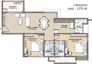 Fortius Waterscape (2BHK+2T (1,379 sq ft) 1379 sq ft) Fortius Waterscape (2BHK+2T (1,379 sq ft) 1379 sq ft)