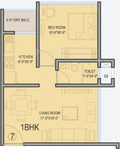 Palazzio (1BHK+1T (625 sq ft) 625 sq ft) Palazzio (1BHK+1T (625 sq ft) 625 sq ft)