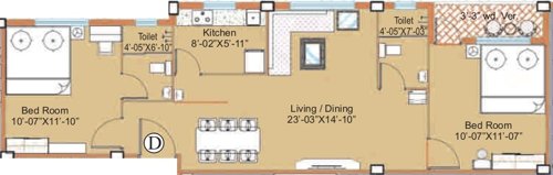 Starlite Sunny Divine (2BHK+2T (983 sq ft) 983 sq ft) Starlite Sunny Divine (2BHK+2T (983 sq ft) 983 sq ft)