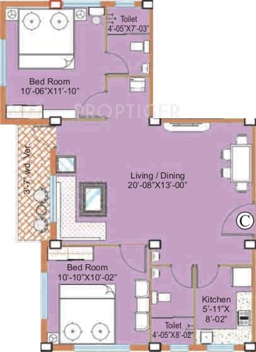 Starlite Sunny Divine (2BHK+2T (1,054 sq ft) 1054 sq ft) Starlite Sunny Divine (2BHK+2T (1,054 sq ft) 1054 sq ft)