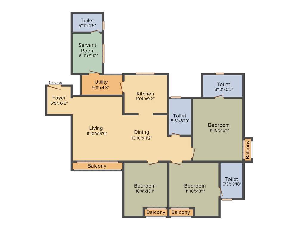 Sobha Heritage (3BHK+3T (1,817 sq ft) + Servant Room 1817 sq ft)