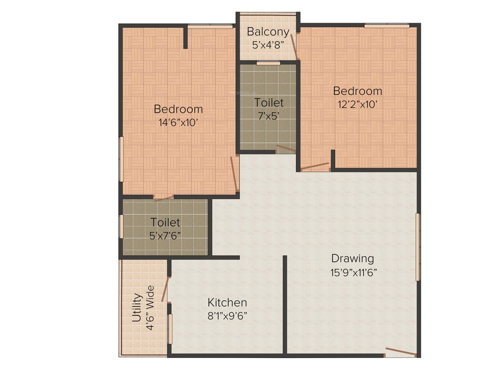 VSR VS Sai Ashraya (2BHK+2T (975 sq ft) 975 sq ft)