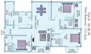Creations Lavanya Apartments (3BHK+3T (1,711 sq ft) 1711 sq ft)