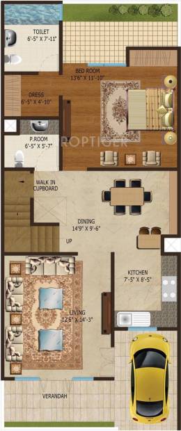 Amrapali Dream Valley Villa (4BHK+4T (2,450 sq ft) + Servant Room 2450 sq ft)