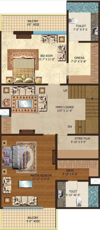 Amrapali Dream Valley Villa (5BHK+5T (2,950 sq ft) + Servant Room 2950 sq ft)