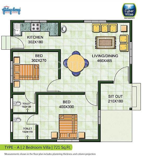 Galaxy Cyber Villas (2BHK+2T (721 sq ft) 721 sq ft) Galaxy Cyber Villas (2BHK+2T (721 sq ft) 721 sq ft)