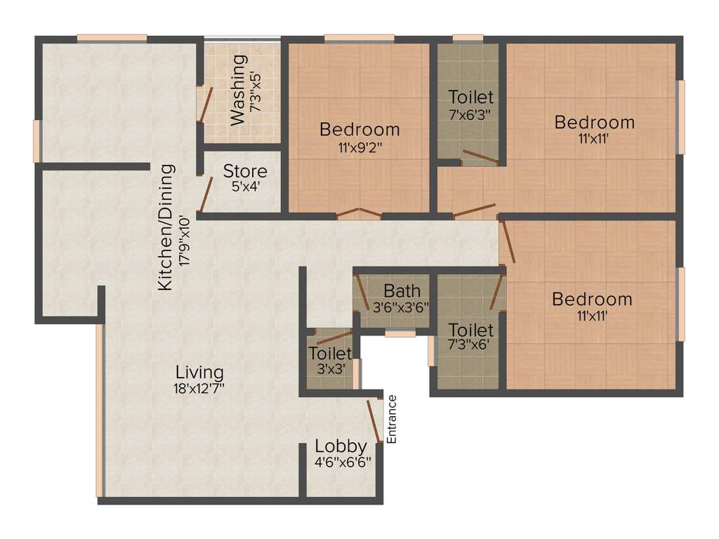 Janaki Shri Hari Apartment (3BHK+3T (1,410 sq ft) 1410 sq ft)