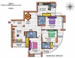 Jade Heights 2 (3BHK+3T (1,850 sq ft) 1850 sq ft)  Jade Heights 2 (3BHK+3T (1,850 sq ft) 1850 sq ft)