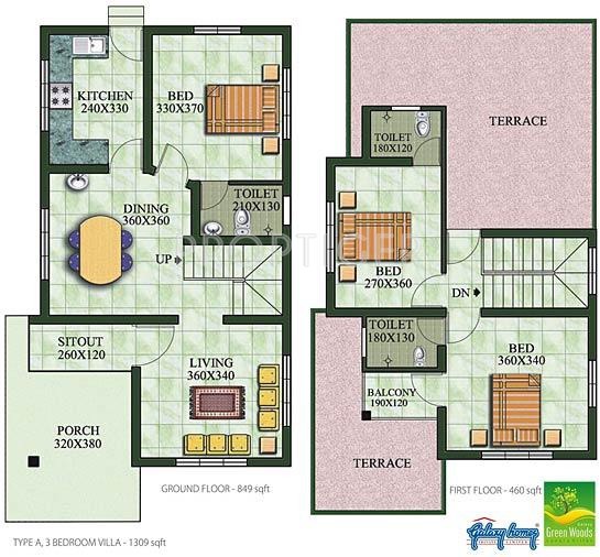Galaxy Green Woods (3BHK+3T (1,309 sq ft) 1309 sq ft)
