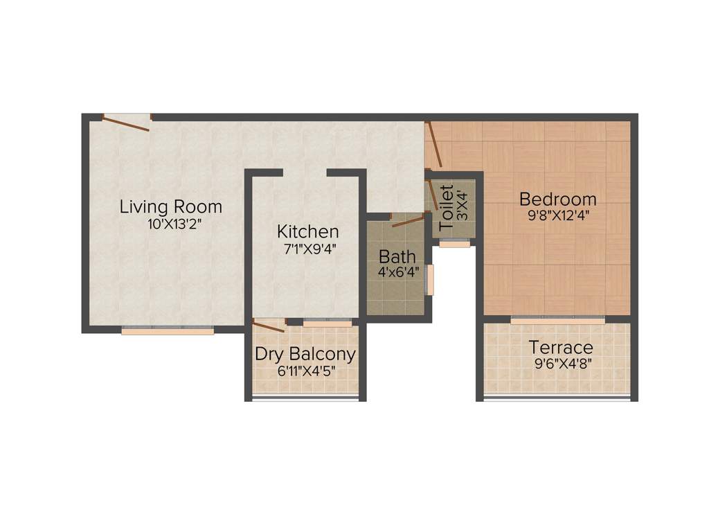 Icon Imperio (1BHK+1T (634 sq ft) 634 sq ft)