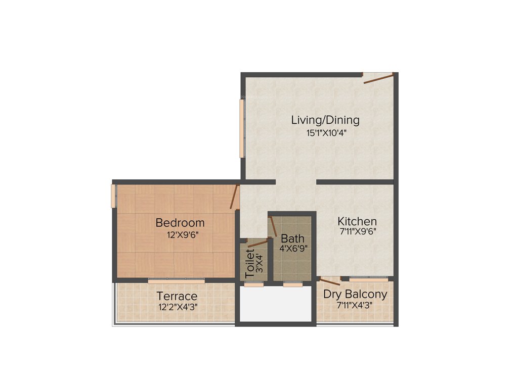 Icon Imperio (1BHK+1T (666 sq ft) 666 sq ft)