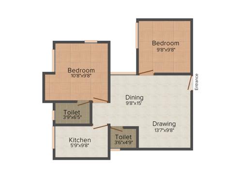 Galaxy Pine Court (2BHK+2T (725 sq ft) 725 sq ft)