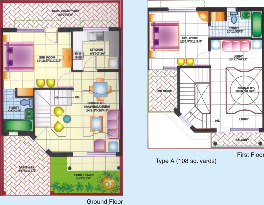 Floor Plan (2BHK+2T (972 sq ft) 972 sq ft) Pushpanjali Baikunth Floor Plan (2BHK+2T (972 sq ft) 972 sq ft)