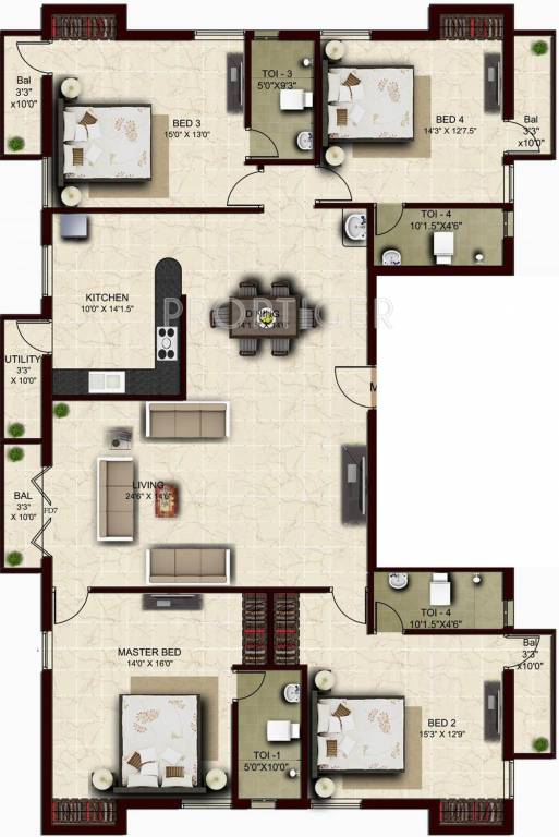 India Sujaani Solace (4BHK+4T (2,604 sq ft) 2604 sq ft)