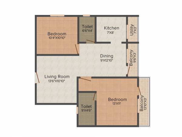 JRM Pearl (2BHK+2T (989 sq ft) 989 sq ft) JRM Pearl (2BHK+2T (989 sq ft) 989 sq ft)