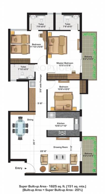Manglam Rangoli Gardens (3BHK+3T (1,625 sq ft) 1625 sq ft) Manglam Rangoli Gardens (3BHK+3T (1,625 sq ft) 1625 sq ft)