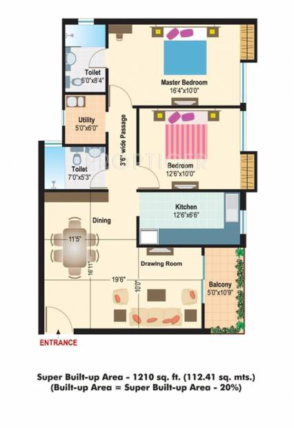 Manglam Rangoli Gardens (2BHK+2T (1,210 sq ft) 1210 sq ft)