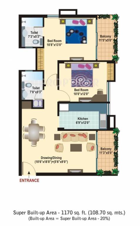 Manglam Rangoli Gardens (2BHK+2T (1,170 sq ft) 1170 sq ft) Manglam Rangoli Gardens (2BHK+2T (1,170 sq ft) 1170 sq ft)