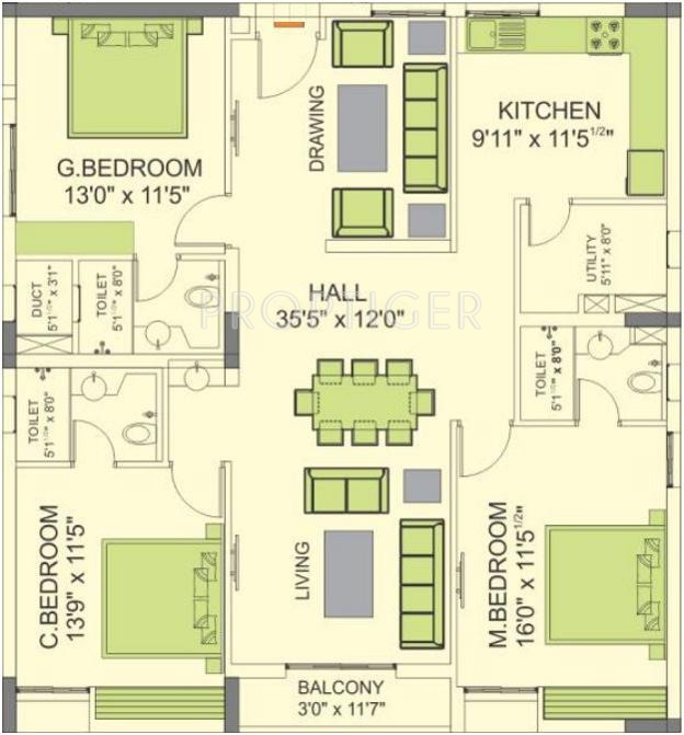 Alekhya Wind Chimes (3BHK+3T (1,925 sq ft) 1925 sq ft) Alekhya Wind Chimes (3BHK+3T (1,925 sq ft) 1925 sq ft)