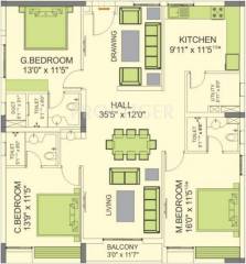 Alekhya Wind Chimes (3BHK+3T (1,925 sq ft) 1925 sq ft) Alekhya Wind Chimes (3BHK+3T (1,925 sq ft) 1925 sq ft)