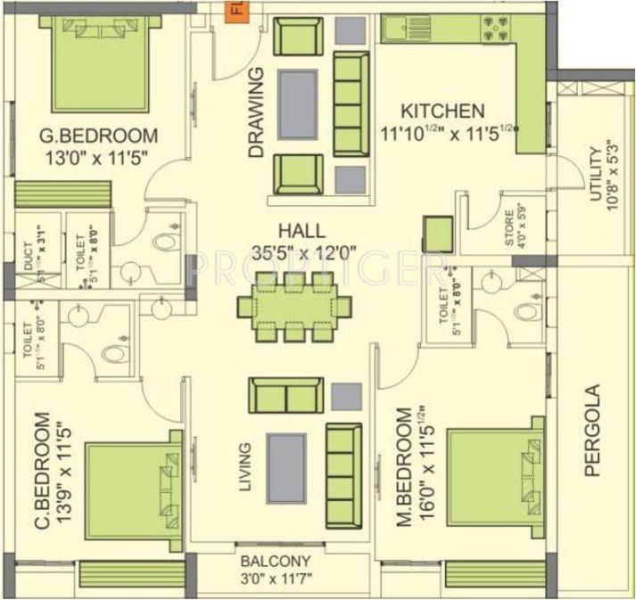 Alekhya Wind Chimes (3BHK+3T (2,015 sq ft) 2015 sq ft) Alekhya Wind Chimes (3BHK+3T (2,015 sq ft) 2015 sq ft)