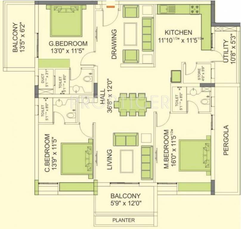 Alekhya Wind Chimes (3BHK+3T (2,250 sq ft) 2250 sq ft) Alekhya Wind Chimes (3BHK+3T (2,250 sq ft) 2250 sq ft)