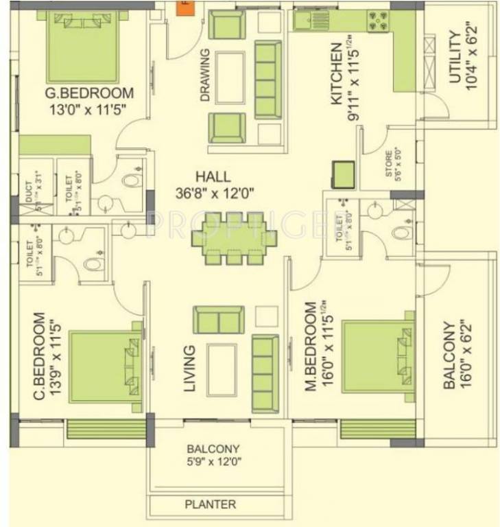 Alekhya Wind Chimes (3BHK+3T (2,275 sq ft) 2275 sq ft) Alekhya Wind Chimes (3BHK+3T (2,275 sq ft) 2275 sq ft)
