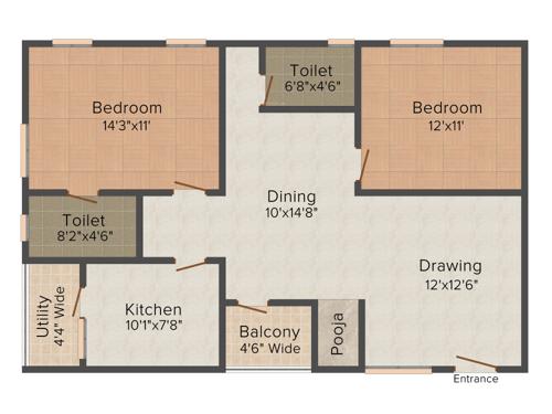 Maram GL Heavens (2BHK+2T (1,179 sq ft) Pooja Room 1179 sq ft) Maram GL Heavens (2BHK+2T (1,179 sq ft) Pooja Room 1179 sq ft)