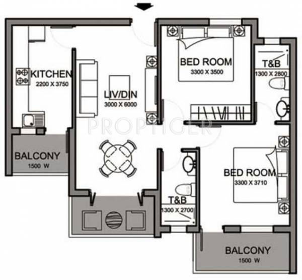 Naroo Palmanova (2BHK+2T (979 sq ft) 979 sq ft) Naroo Palmanova (2BHK+2T (979 sq ft) 979 sq ft)