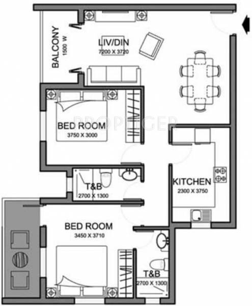 Naroo Palmanova (2BHK+2T (1,014 sq ft) 1014 sq ft) Naroo Palmanova (2BHK+2T (1,014 sq ft) 1014 sq ft)