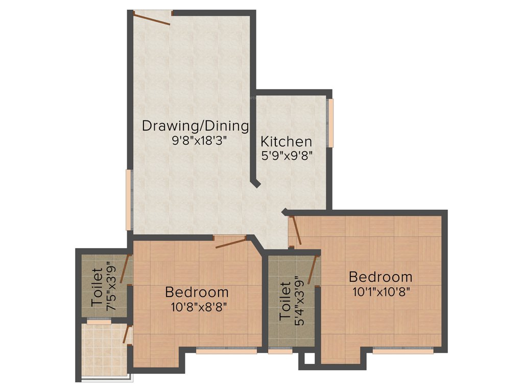 Galaxy Midwinter (2BHK+2T (678 sq ft) 678 sq ft)