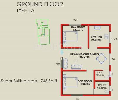 MGF Classic Manor (2BHK+2T (745 sq ft) 745 sq ft)