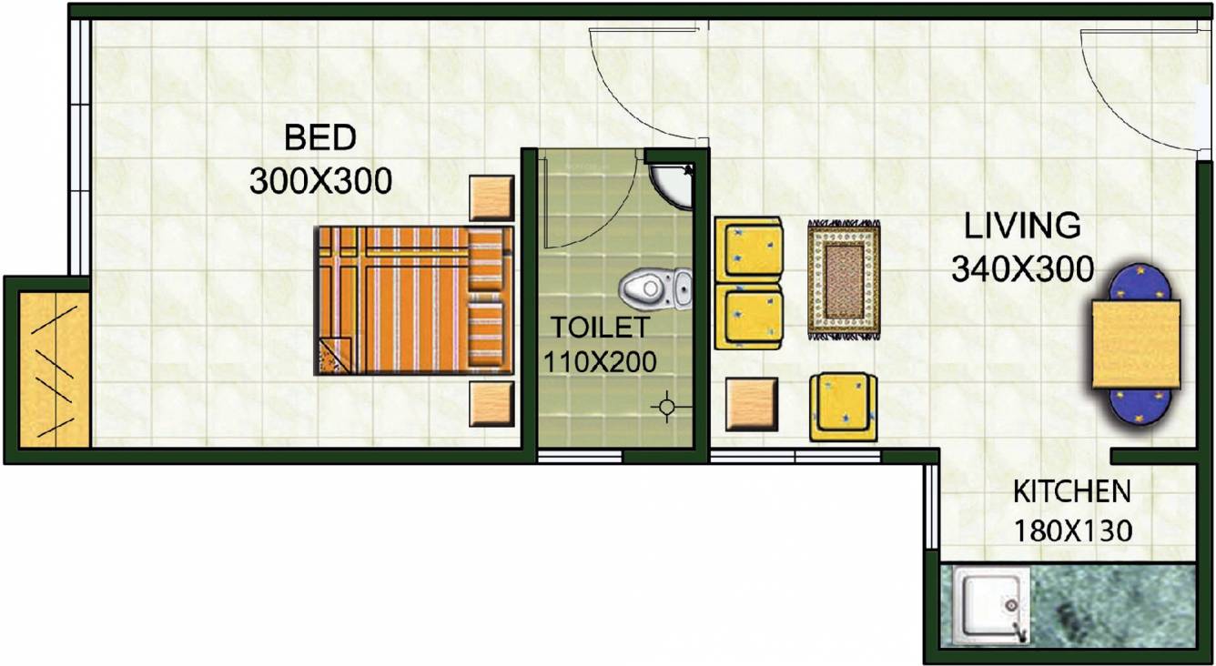 Galaxy Techno Valley (1BHK+1T (359 sq ft) 359 sq ft) Galaxy Techno Valley (1BHK+1T (359 sq ft) 359 sq ft)